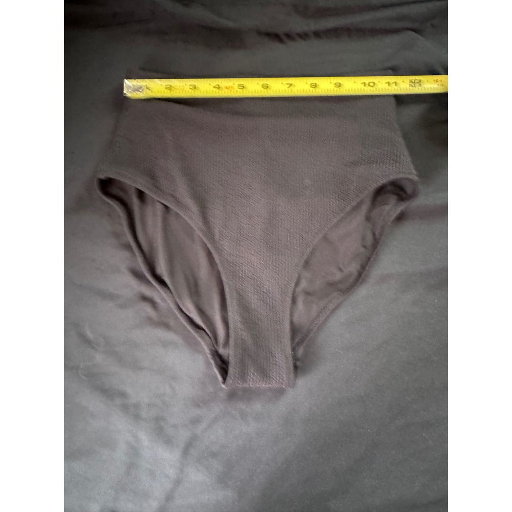HM Womens High‎ Waisted Textured Bikini Bottoms Black Size 6 0928457 5
